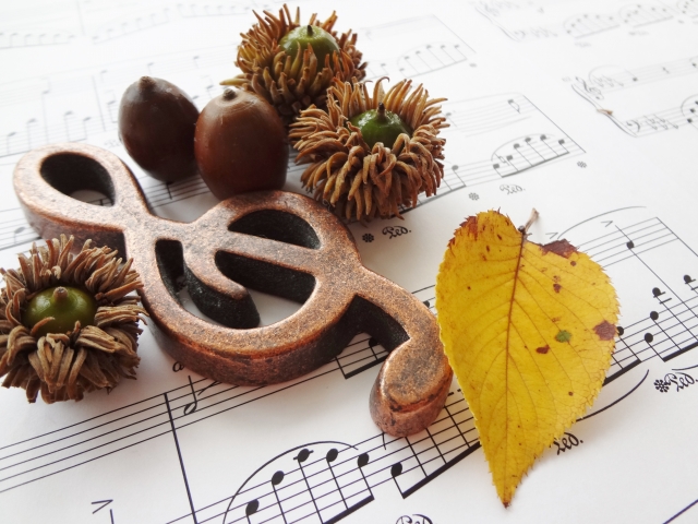 秋と音楽のイメージ